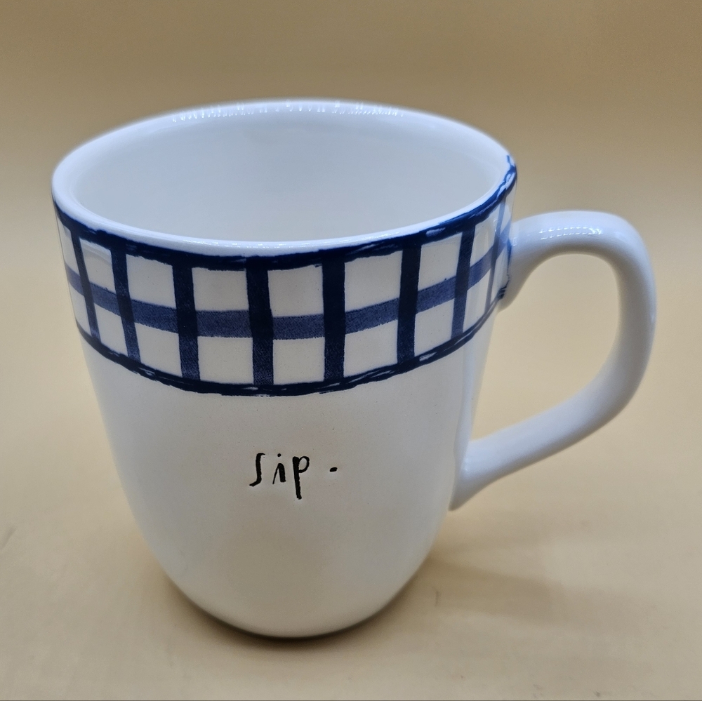 Rae Dunn SiP. Blue Squares Lg. Mug